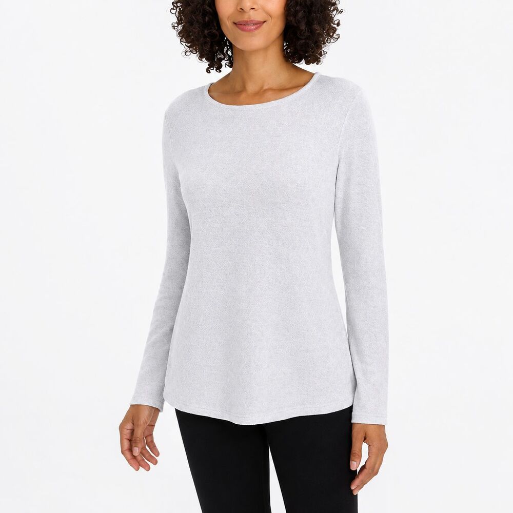 Mario Serrani Textured Top Women’s Long Sleeve Knit Casual Gray Blouse XXL